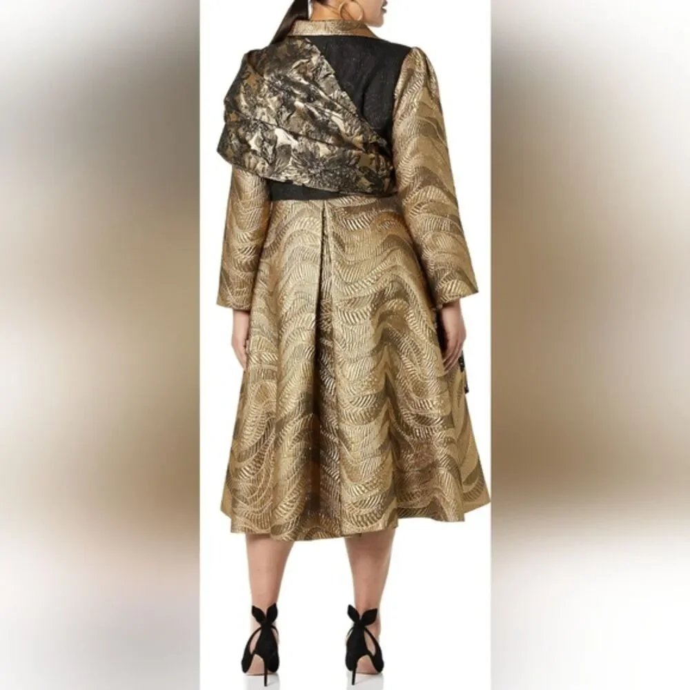 NEW Making The Cut 3 Season Jacquard Metallic Jacket w/ Elegant Wrap Size: S,LG - Picture 4 of 6
